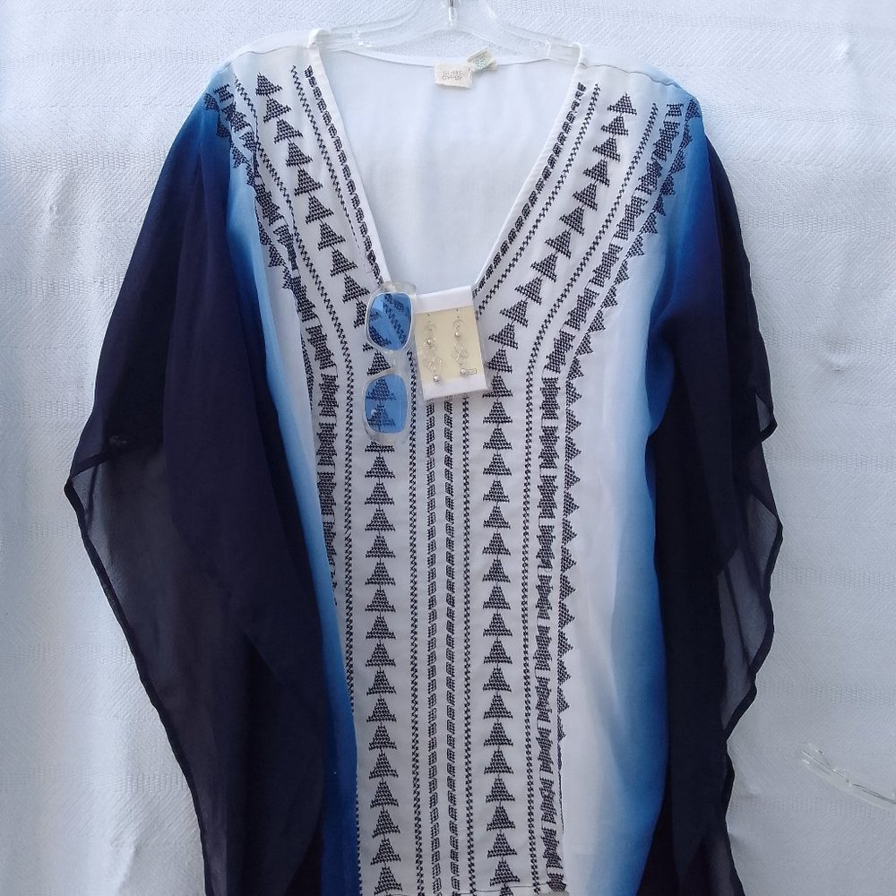 Bundle cool/silky soft/delicate/versatile poncho&matching sunglass